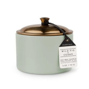 Керамична соева свещ Падивакс, Hygge - градински чай - Дива смокиня и кедър